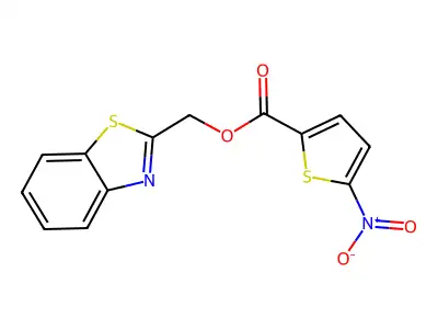 Benzo[d]thiazol-2-ylmethyl 5-nitrothiophene-2-carboxylate structure