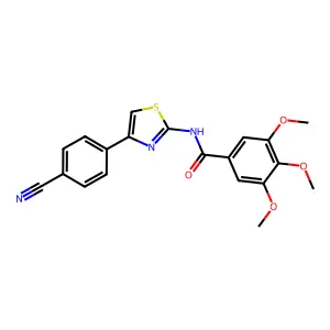 N-[4-(4-cyanophenyl)-1,3-thiazol-2-yl]-3,4,5-trimethoxybenzamide structure