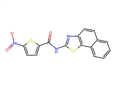 N-benzo[g][1,3]benzothiazol-2-yl-5-nitrothiophene-2-carboxamide structure