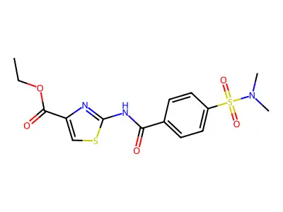 ethyl 2-(4-(N,N-dimethylsulfamoyl)benzamido)thiazole-4-carboxylate structure