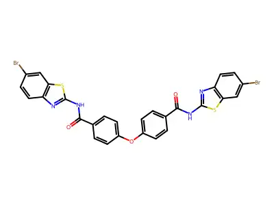 4,4'-oxybis(N-(6-bromobenzo[d]thiazol-2-yl)benzamide) structure