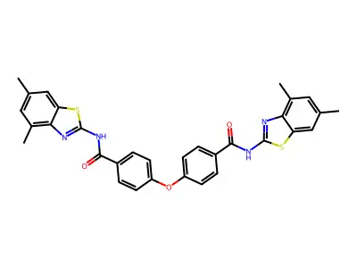 4,4'-oxybis(N-(4,6-dimethylbenzo[d]thiazol-2-yl)benzamide) structure