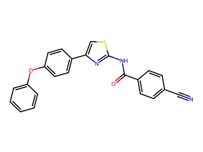 4-cyano-N-[4-(4-phenoxyphenyl)-1,3-thiazol-2-yl]benzamide structure
