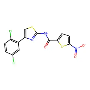 N-[4-(2,5-dichlorophenyl)-1,3-thiazol-2-yl]-5-nitrothiophene-2-carboxamide structure