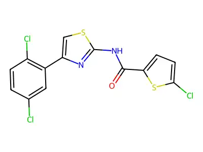 5-chloro-N-[4-(2,5-dichlorophenyl)-1,3-thiazol-2-yl]thiophene-2-carboxamide structure