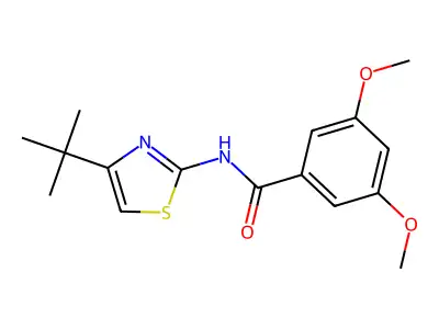 N-(4-tert-butyl-1,3-thiazol-2-yl)-3,5-dimethoxybenzamide structure