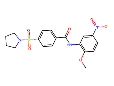 N-(2-methoxy-5-nitrophenyl)-4-pyrrolidin-1-ylsulfonylbenzamide structure