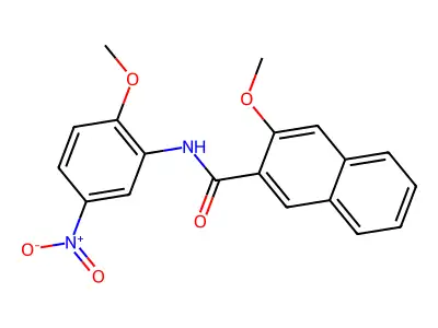 3-methoxy-N-(2-methoxy-5-nitrophenyl)naphthalene-2-carboxamide structure