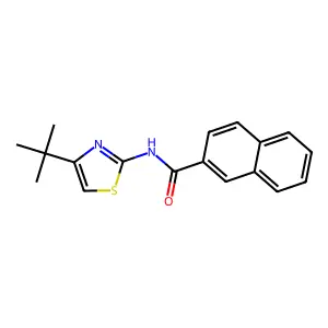 N-(4-tert-butyl-1,3-thiazol-2-yl)naphthalene-2-carboxamide structure