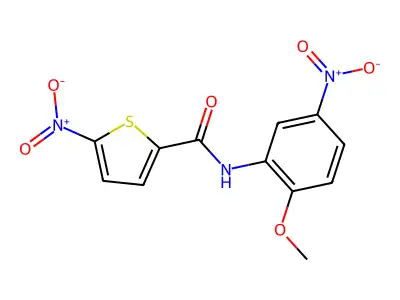 N-(2-methoxy-5-nitrophenyl)-5-nitrothiophene-2-carboxamide structure