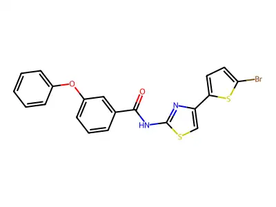 N-[4-(5-bromothiophen-2-yl)-1,3-thiazol-2-yl]-3-phenoxybenzamide structure
