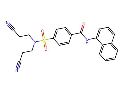 4-[bis(2-cyanoethyl)sulfamoyl]-N-(naphthalen-1-yl)benzamide structure