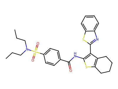 N-[3-(1,3-benzothiazol-2-yl)-4,5,6,7-tetrahydro-1-benzothiophen-2-yl]-4-(dipropylsulfamoyl)benzamide structure