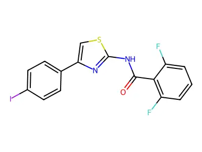 2,6-difluoro-N-[4-(4-iodophenyl)-1,3-thiazol-2-yl]benzamide structure