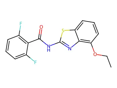 N-(4-ethoxy-1,3-benzothiazol-2-yl)-2,6-difluorobenzamide structure