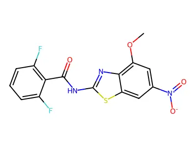 2,6-difluoro-N-(4-methoxy-6-nitro-1,3-benzothiazol-2-yl)benzamide structure