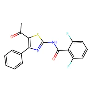 N-(5-acetyl-4-phenyl-1,3-thiazol-2-yl)-2,6-difluorobenzamide structure