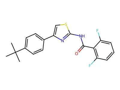 N-[4-(4-tert-butylphenyl)-1,3-thiazol-2-yl]-2,6-difluorobenzamide structure