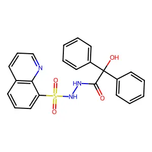 2-hydroxy-2,2-diphenyl-N'-quinolin-8-ylsulfonylacetohydrazide structure