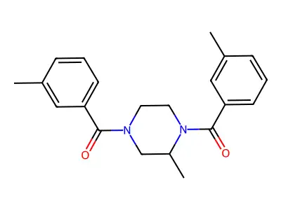 2-Methyl-1,4-bis(3-methylbenzoyl)piperazine structure