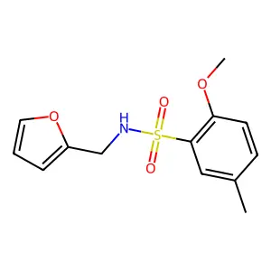 N-(furan-2-ylmethyl)-2-methoxy-5-methylbenzenesulfonamide structure