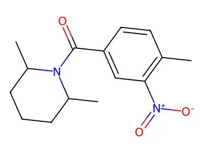 (2,6-Dimethylpiperidin-1-yl)(4-methyl-3-nitrophenyl)methanone structure