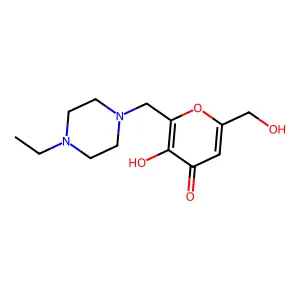 2-(4-Ethyl-piperazin-1-ylmethyl)-3-hydroxy-6-hydroxymethyl-pyran-4-one structure