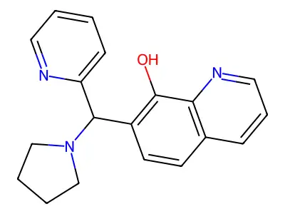 7-(Pyridin-2-yl(pyrrolidin-1-yl)methyl)quinolin-8-ol structure