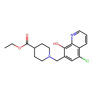 Ethyl 1-[(5-chloro-8-hydroxyquinolin-7-yl)methyl]piperidine-4-carboxylate structure