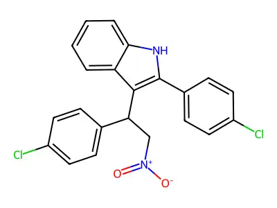 2-(4-chlorophenyl)-3-[1-(4-chlorophenyl)-2-nitroethyl]-1H-indole structure