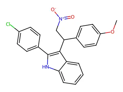 2-(4-chlorophenyl)-3-[1-(4-methoxyphenyl)-2-nitroethyl]-1H-indole structure
