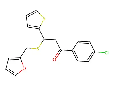 1-(4-Chlorophenyl)-3-(furan-2-ylmethylsulfanyl)-3-thiophen-2-ylpropan-1-one structure