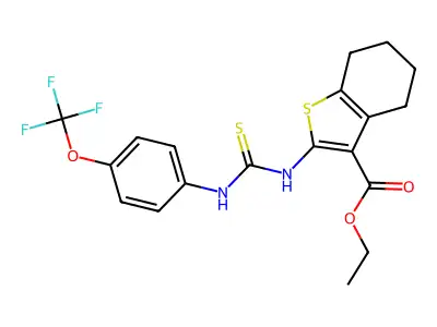 ETHYL 2-((THIOXO((4-(TRIFLUOROMETHOXY)PHENYL)AMINO)METHYL)AMINO)-4,5,6,7-TETRAHYDROBENZO[B]THIOPHENE-3-CARBOXYLATE structure