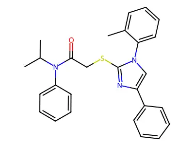 N-isopropyl-N-phenyl-2-((4-phenyl-1-(o-tolyl)-1H-imidazol-2-yl)thio)acetamide structure