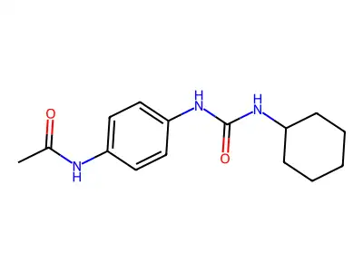 N-(4-{[(cyclohexylamino)carbonyl]amino}phenyl)acetamide structure