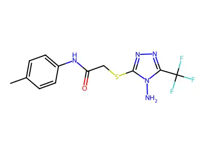 2-{[4-amino-5-(trifluoromethyl)-4H-1,2,4-triazol-3-yl]sulfanyl}-N-(4-methylphenyl)acetamide structure
