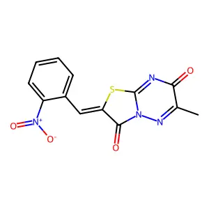 (2Z)-6-methyl-2-[(2-nitrophenyl)methylidene]-[1,3]thiazolo[3,2-b][1,2,4]triazine-3,7-dione structure