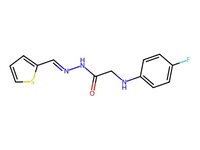 2-[(4-fluorophenyl)amino]-N'-[(E)-thiophen-2-ylmethylidene]acetohydrazide structure