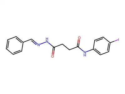 N'-[(E)-benzylideneamino]-N-(4-iodophenyl)butanediamide structure
