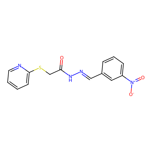N'-[(E)-(3-nitrophenyl)methylidene]-2-(pyridin-2-ylsulfanyl)acetohydrazide structure