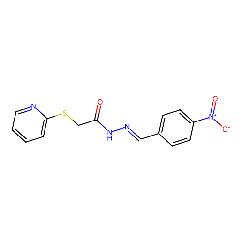 N'-[(E)-(4-nitrophenyl)methylidene]-2-(pyridin-2-ylsulfanyl)acetohydrazide structure