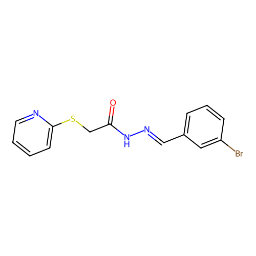 N'-[(E)-(3-bromophenyl)methylidene]-2-(pyridin-2-ylsulfanyl)acetohydrazide structure