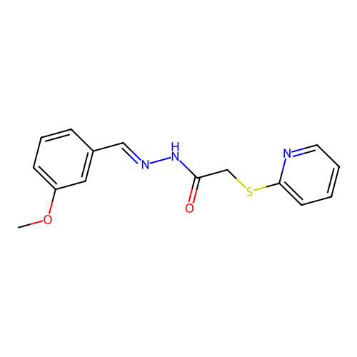 N'-[(E)-(3-methoxyphenyl)methylidene]-2-(pyridin-2-ylsulfanyl)acetohydrazide structure