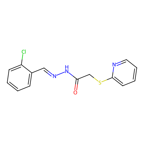 N'-[(E)-(2-chlorophenyl)methylidene]-2-(pyridin-2-ylsulfanyl)acetohydrazide structure