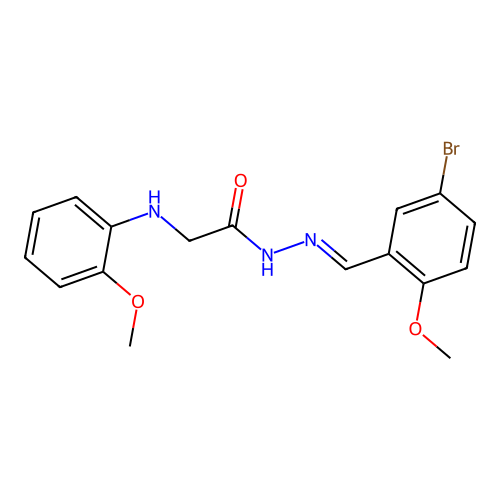 N'-(5-bromo-2-methoxybenzylidene)-2-(2-methoxyanilino)acetohydrazide structure