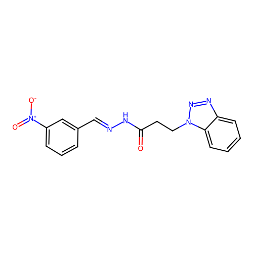 3-(1H-benzotriazol-1-yl)-N'-[(E)-(3-nitrophenyl)methylidene]propanehydrazide structure