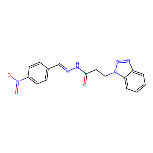 3-(1H-benzotriazol-1-yl)-N'-[(E)-(4-nitrophenyl)methylidene]propanehydrazide structure