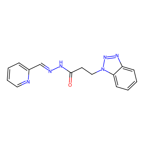 3-(1H-benzotriazol-1-yl)-N'-[(E)-pyridin-2-ylmethylidene]propanehydrazide structure