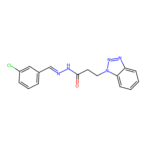 (E)-3-(1H-benzo[d][1,2,3]triazol-1-yl)-N'-(3-chlorobenzylidene)propanehydrazide structure