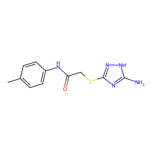 2-[(3-amino-1H-1,2,4-triazol-5-yl)sulfanyl]-N-(4-methylphenyl)acetamide structure